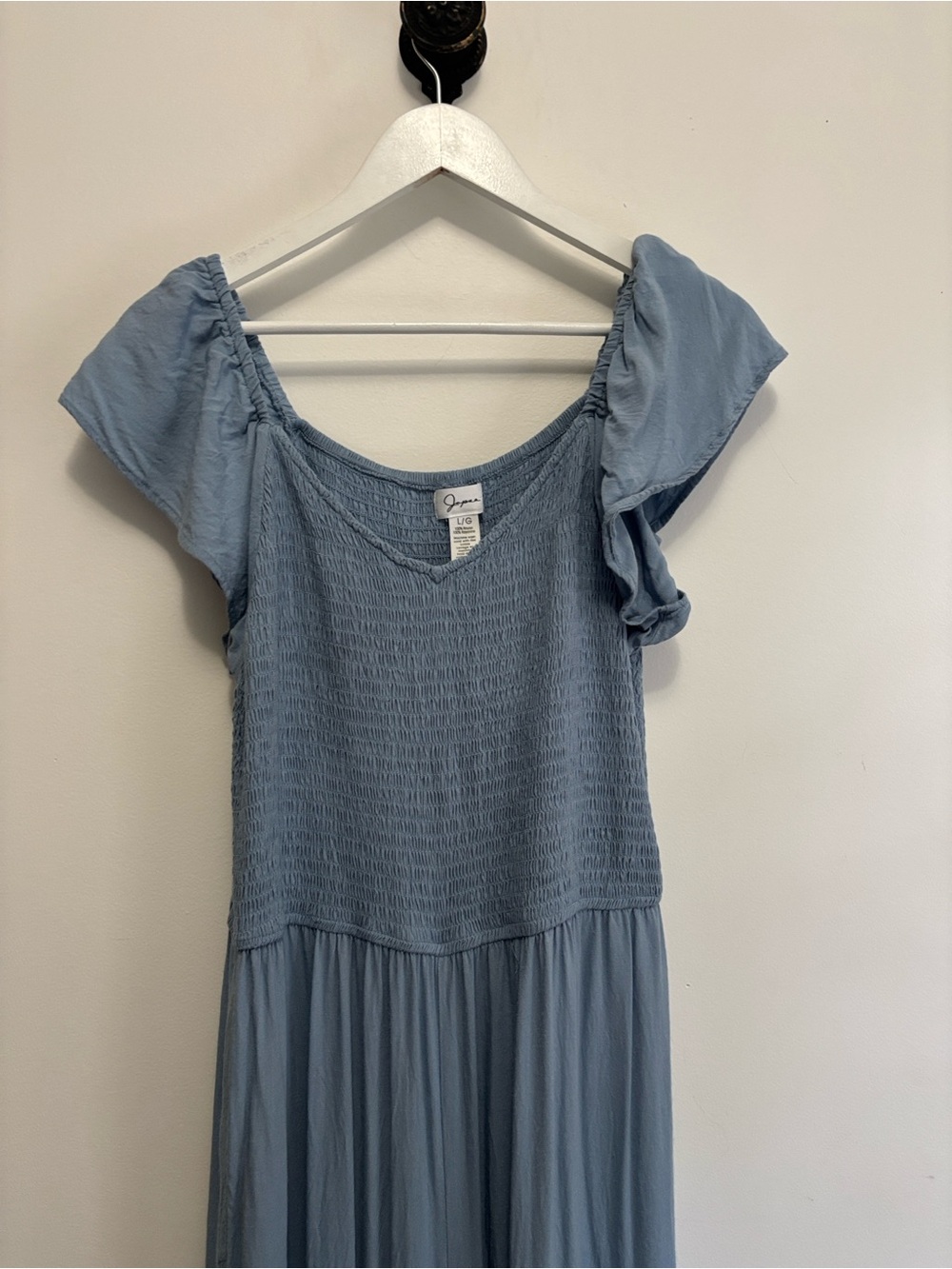 Japna Powder Blue Smocked Jumpsuit